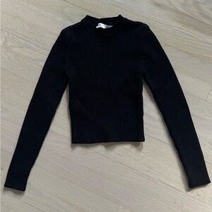 Zara Ribbed Knit Crop Long Sleeve